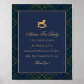Blue Tartan Plaid Classic Rocking Advice for Baby Poster (Voorkant)