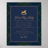 Blue Tartan Plaid Rocking Horse Dont Say Baby Poster (Voorkant)