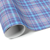 Blue Tartan Pset Gingham Pattern Cadeaupapier (Rol Hoek)