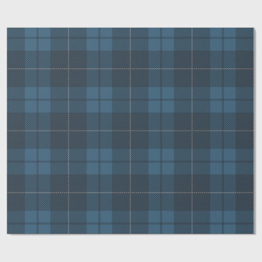 Blue Tartan Pset Scottish Pattern Cadeaupapier (Vlak)