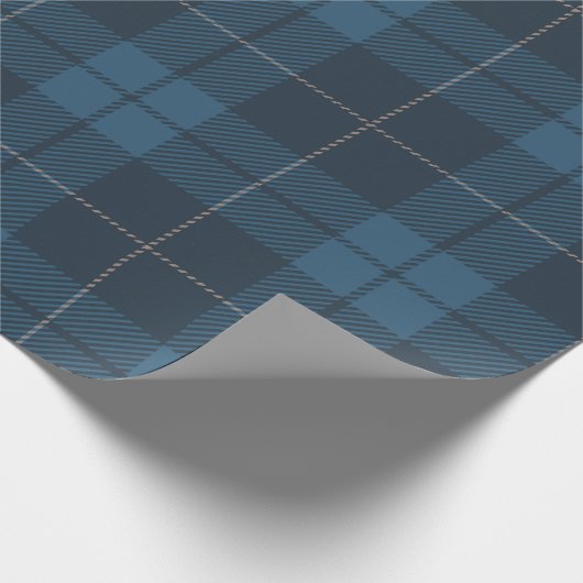 Blue Tartan Pset Scottish Pattern Cadeaupapier (Hoek)