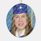Blue Tassel Afstuderen Keepasesierang Keramisch Ornament (Links)