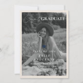 Blue Tassel Senior Photo Graduation Announcement Kaart (Voorkant)