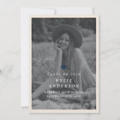 Blue Tassel Senior Photo High School Graduation  Kaart (Achterkant)