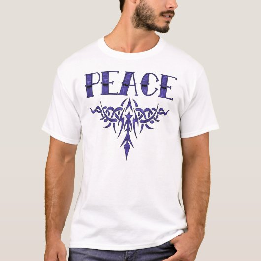 Blue Tattoo Peace Art T-shirt (Voorkant)