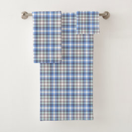 Blue Taupe Tartan Bad Handdoek