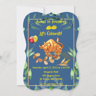 Blue Taurus Birthday (20 april - 20 mei) Kaart