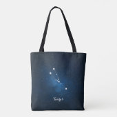 Blue Taurus Zodiac Sign Constellation Tote Bag (Achterkant)