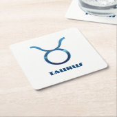 Blue Taurus Zodiac Sign On White Kartonnen Onderzetters (Schuin)