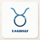 Blue Taurus Zodiac Sign On White Kartonnen Onderzetters (Voorkant)