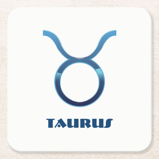 Blue Taurus Zodiac Sign On White Kartonnen Onderzetters (Voorkant)