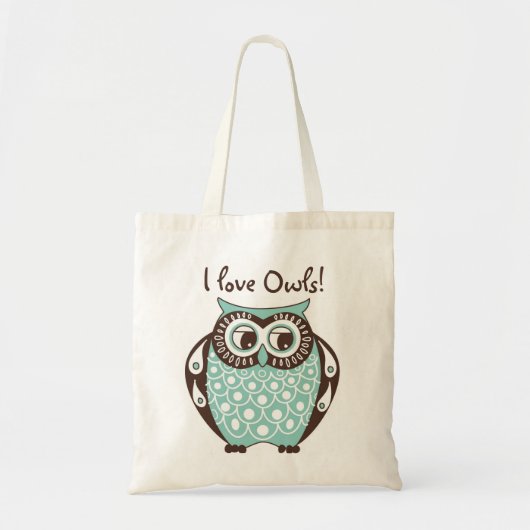 Blue Tawny Owl I Love Owls Canvas tas (Voorkant)