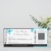 Blue Tea Arizona Boarding Pass bruiloft uitnodigin Kaart (Staand voorkant)