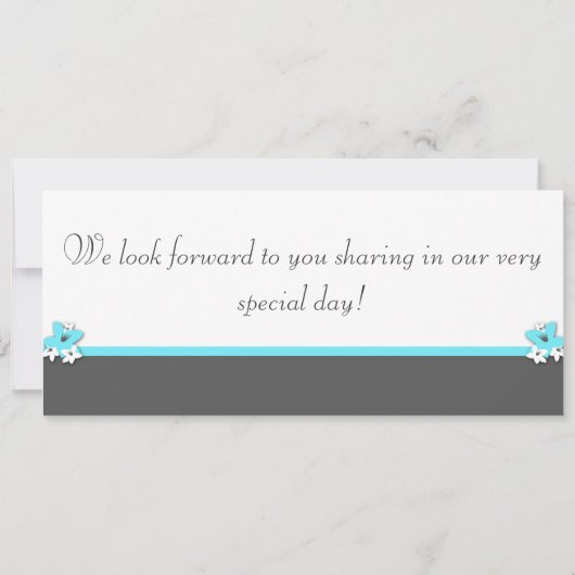 Blue Tea Arizona Boarding Pass bruiloft uitnodigin Kaart (Achterkant)