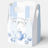 Blue Tea Party Baby shower Bedankdoosjes (Geopend)