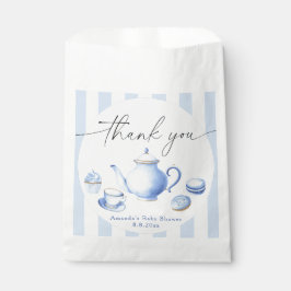 Blue Tea Party Baby shower Bedankt Bedankzakje