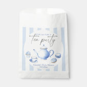 Blue Tea Party Baby shower Bedankzakje (Voorkant)