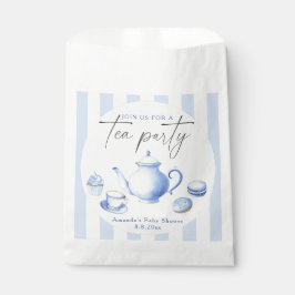 Blue Tea Party Baby shower Bedankzakje
