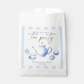Blue Tea Party Baby shower Bedankzakje (Voorkant)