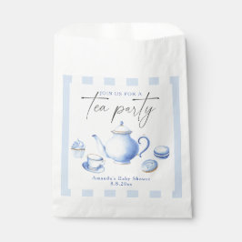 Blue Tea Party Baby shower Bedankzakje