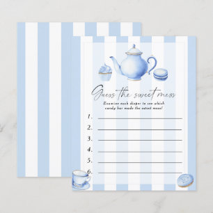 Blue tea party Baby shower Guess de zoete puinhoop