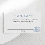 Blue Tea Party Baby shower Luier Raffle Ticket Informatiekaartje<br><div class="desc">Luier Raffle insert kaart met waterverf blauw chinoiserie theefeest. Neem alsjeblieft een pak luiers van elke grootte mee en je zult worden ingeschreven om een prachtige prijs te winnen!</div>