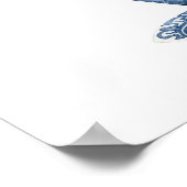 Blue Tea Party Baby shower Welkomstbord Poster (Hoek)