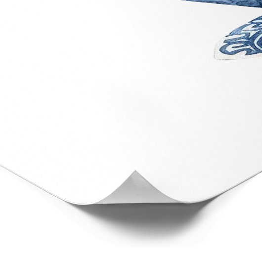 Blue Tea Party Baby shower Welkomstbord Poster (Hoek)