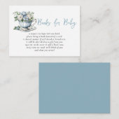 Blue Tea Party Boy Baby shower Boek Verzoek Informatiekaartje (Voorkant / Achterkant)