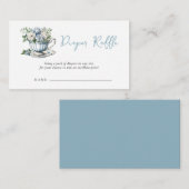 Blue Tea Party Boy Baby shower Luier Raffle Informatiekaartje (Voorkant / Achterkant)