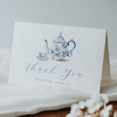 Blue Tea Party Dank u Nota Kaart