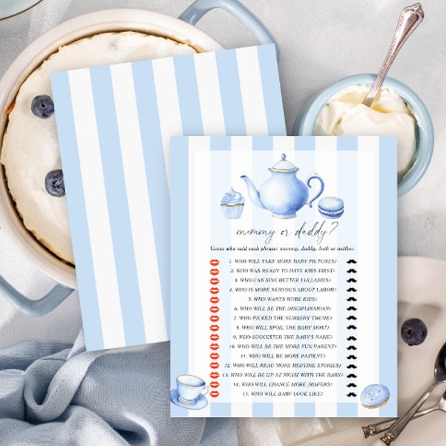 Blue Tea Party - mama of papa baby shower spel (Creator heeft geüpload)
