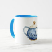 Blue Tea Pot Birthday Mok (Voorkant links)