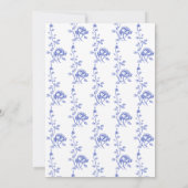 Blue Teacup en Roos Bruidsthee Kaart (Achterkant)