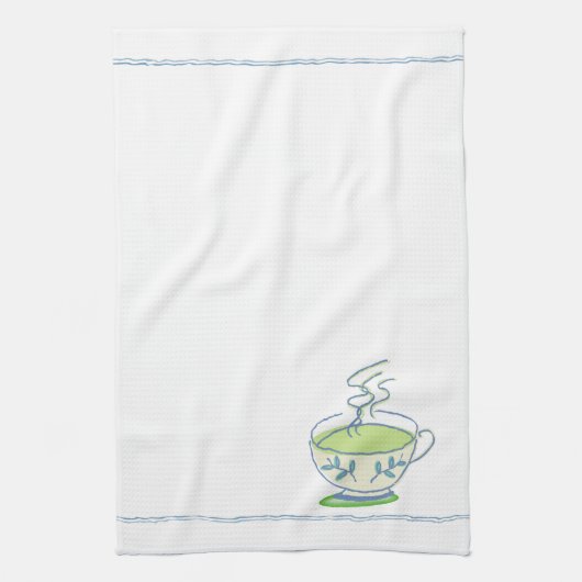 Blue Teacup Tea Towel Theedoek (Verticaal)