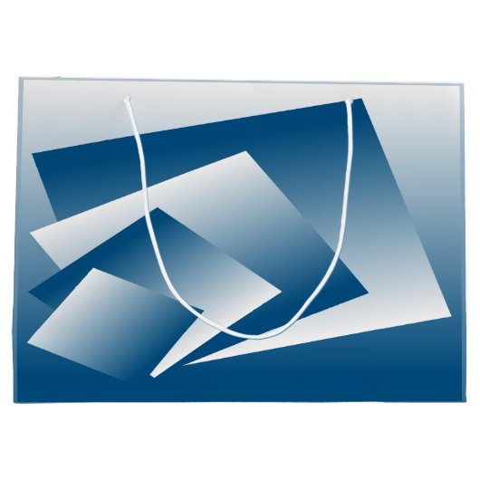 Blue Teal geometry Groot Cadeauzakje (Achterkant)