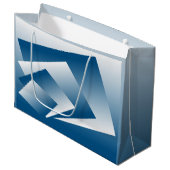 Blue Teal geometry Groot Cadeauzakje (Voorkant Gekanteld)