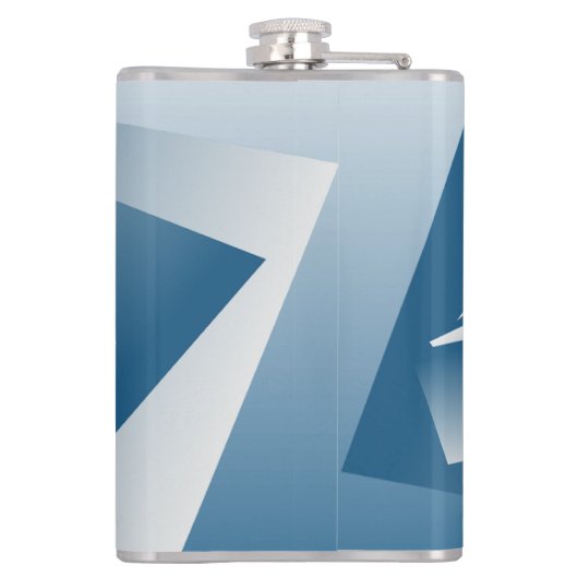 Blue Teal geometry Heupfles (Achterkant)