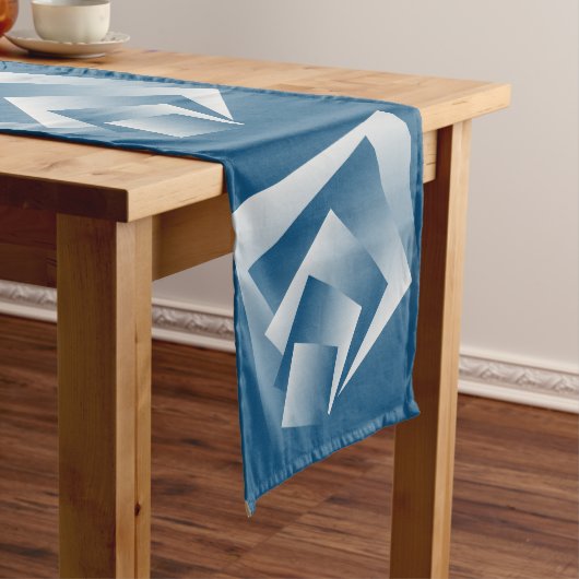 Blue Teal geometry Medium Tafelloper (Voorbeeld)