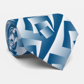 Blue Teal geometry Stropdas (Opgerold)