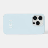 Blue Teal Modern Minimalist Initial Monogram iPhone Hoesje (Achterkant horizontaal)