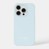 Blue Teal Modern Minimalist Initial Monogram iPhone Hoesje (Achterkant)