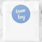 Blue Team Boy Baby shower Gender onthulling Ronde Sticker (Tas)