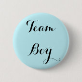 Blue team boy gender reveal party button (Voorkant)