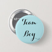 Blue team boy gender reveal party button (Voorkant /achterkant)
