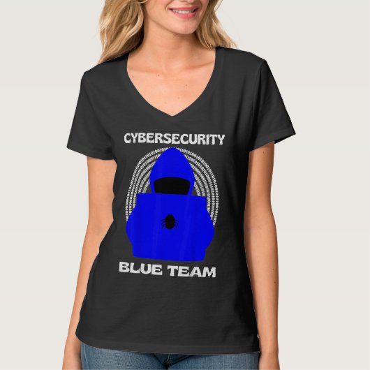 Blue Team Cybersecurity Hacking Ethical Hacker Cyb T-shirt (Voorkant)