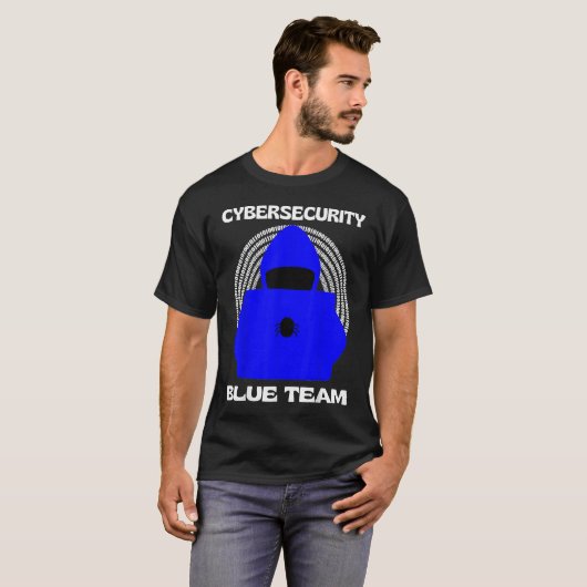 Blue Team Cybersecurity Hacking Ethical Hacker Cyb T-shirt (Voorkant volledig)