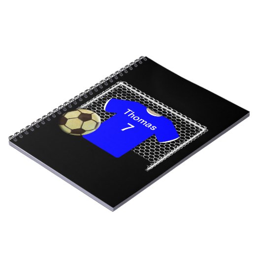 Blue Team Personalized Soccer Shirt Notitieboek (Linkerzijde)