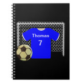 Blue Team Personalized Soccer Shirt Notitieboek (Voorkant)