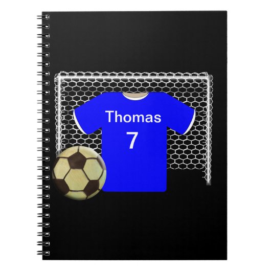 Blue Team Personalized Soccer Shirt Notitieboek (Voorkant)